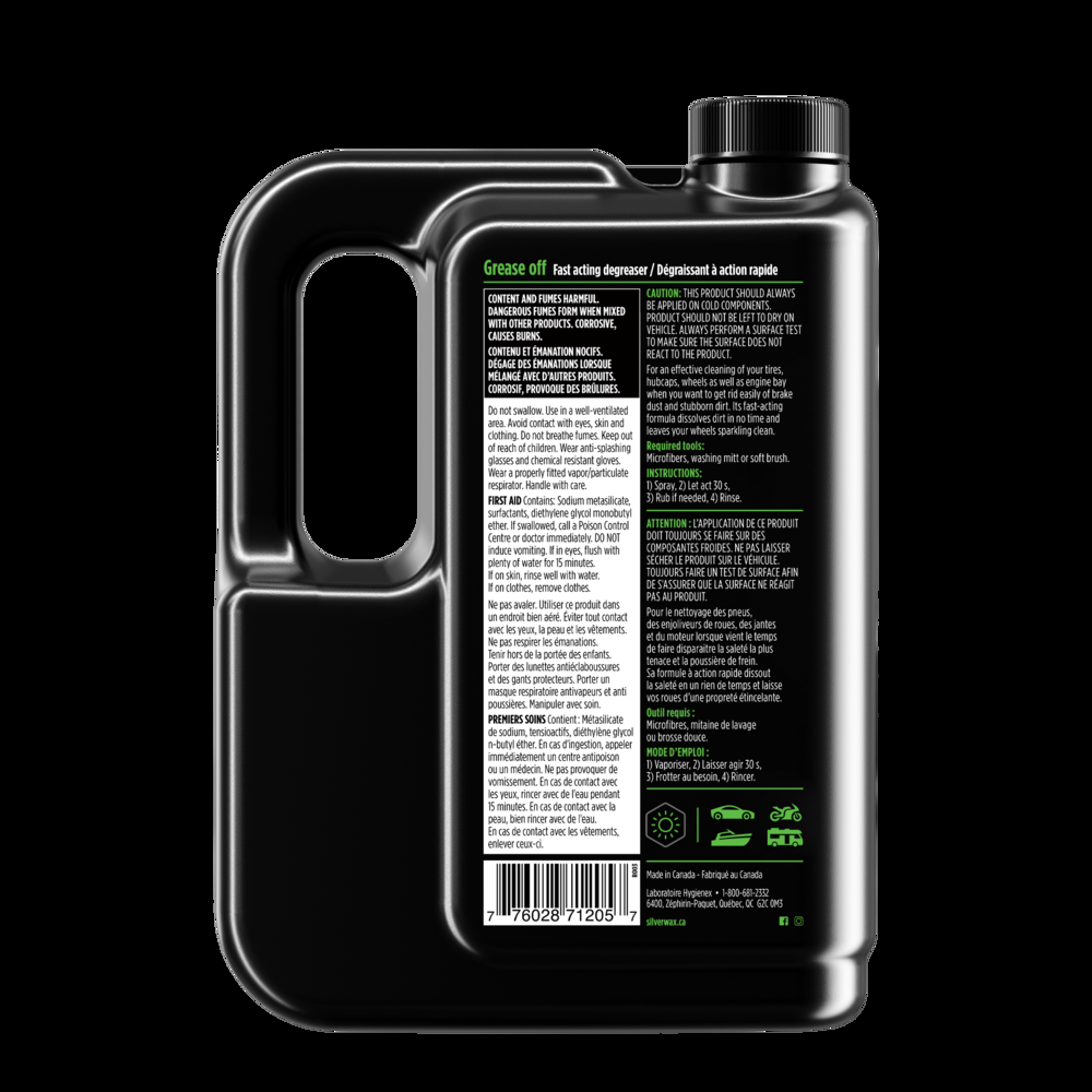 Silverwax Grease Off Fast-Acting Car Degreaser Spray, 2-L