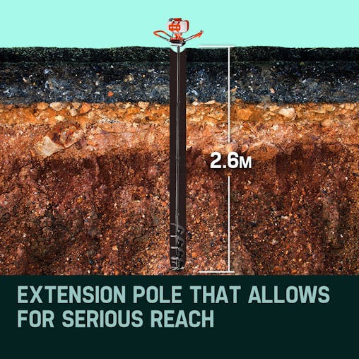 NNEMB Post Hole Digger 75CC Posthole Earth Auger Fence Borer Petrol Drill Bit