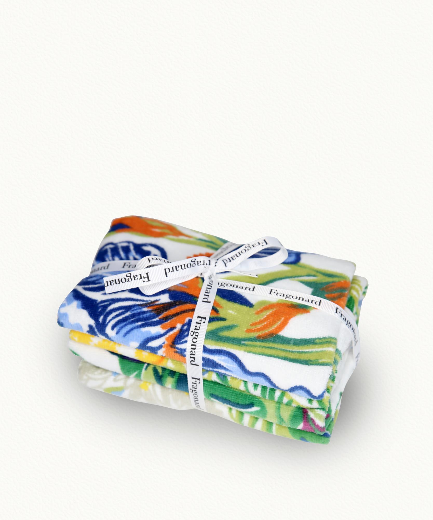 4 Serviettes invités Fleurs du Parfumeur - 100% Coton