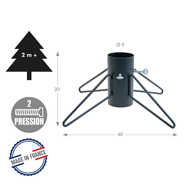 Louis Moulin Pied de sapin 4 pieds fer rond anthracite tube 9 cm