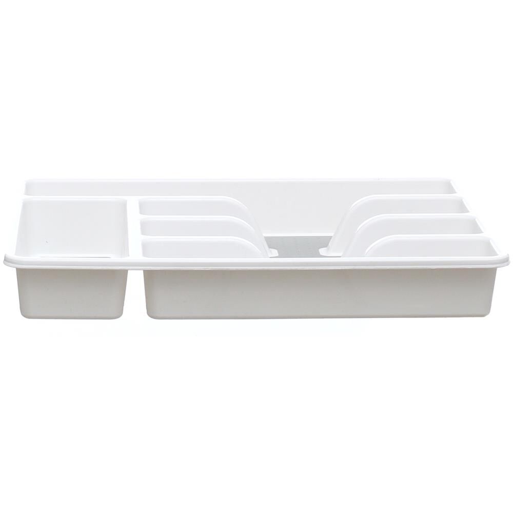 Range couvert blanc fond silicone gris 5 compartiments