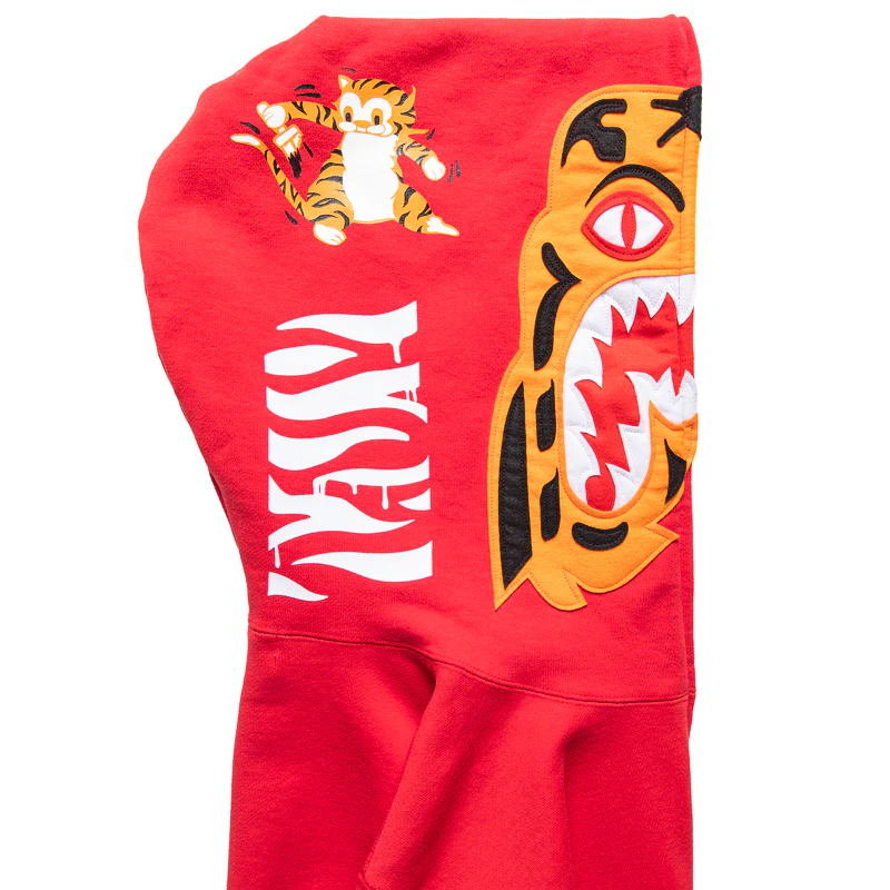 A Bathing Ape Tiger Full Zip Hoodie - Red