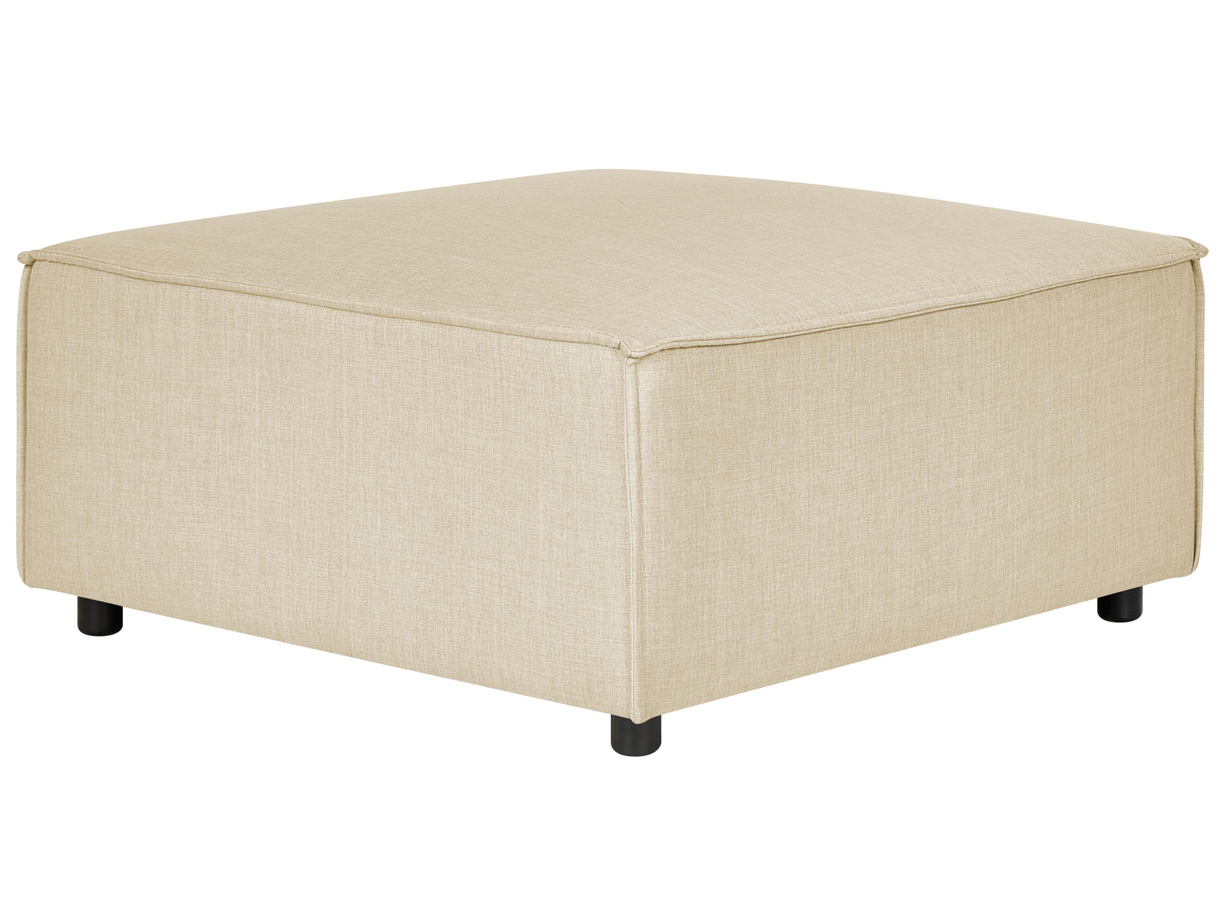 Ottoman APRICA Faux Linen Beige