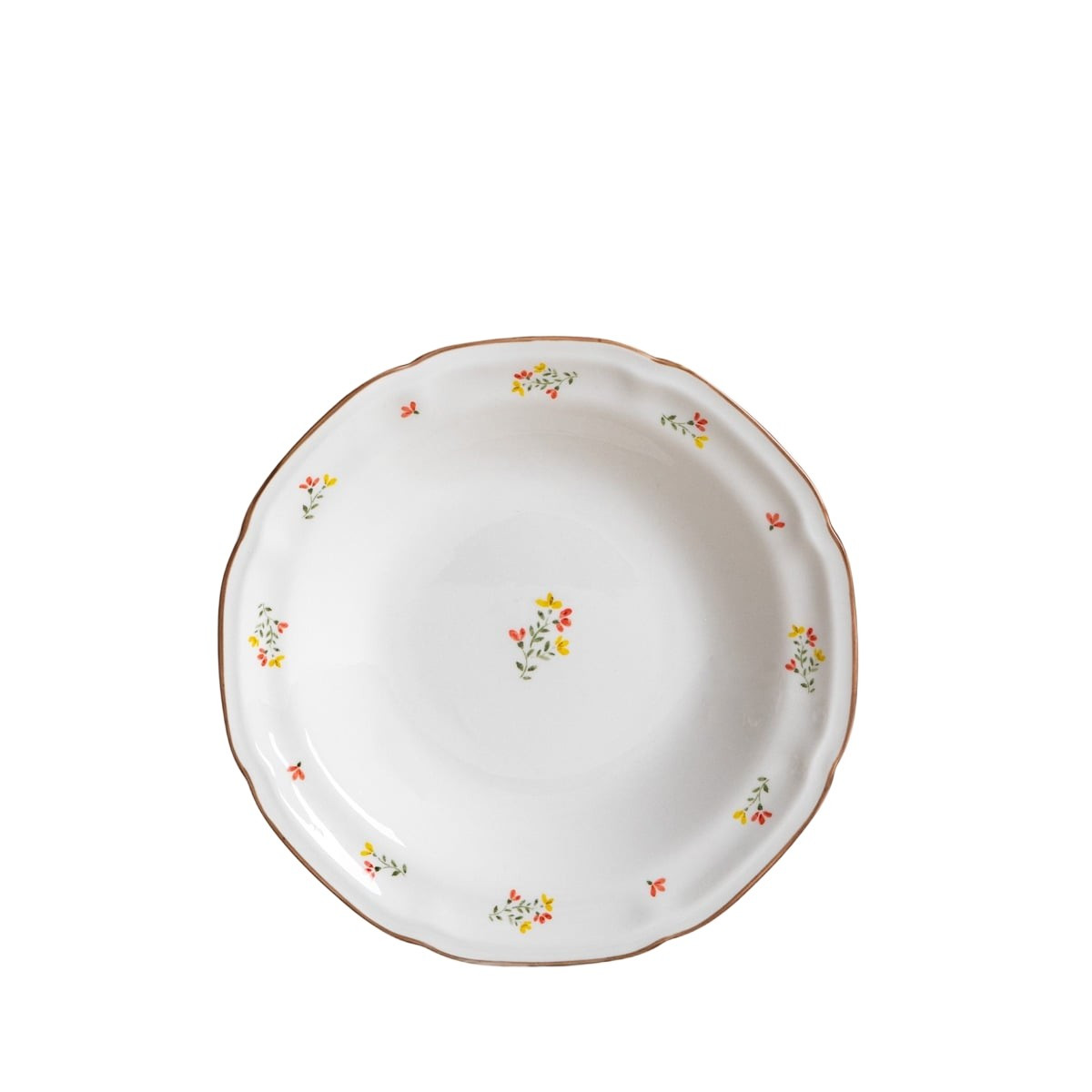 Talerz GRETA głęboki z kwiatuszkami 22 cm HOMLA