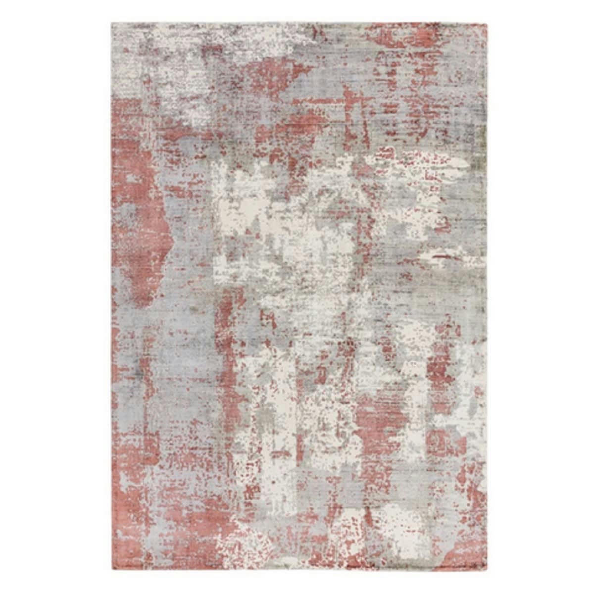 BYGAT - Tapis moderne fait main en Viscose Rose rouge 120x170 cm