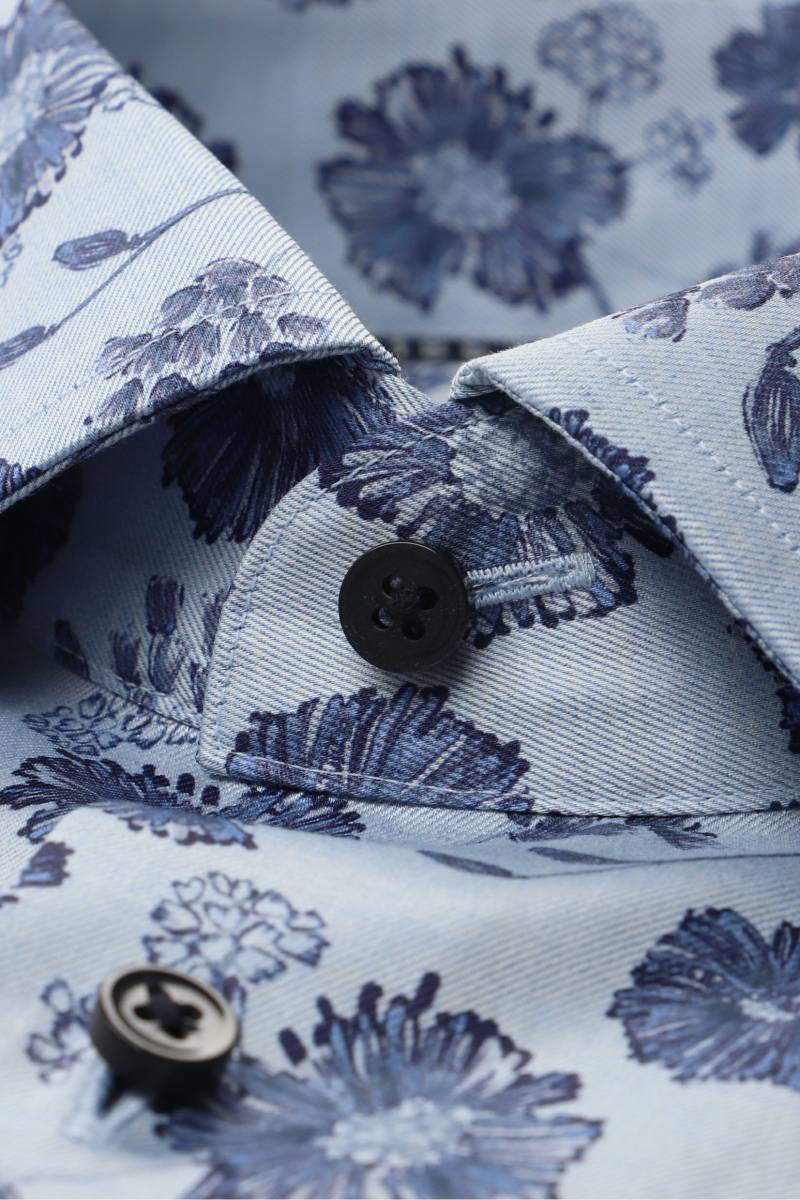 ETERNA 1863 Modern Fit Hemd blau, Blumen