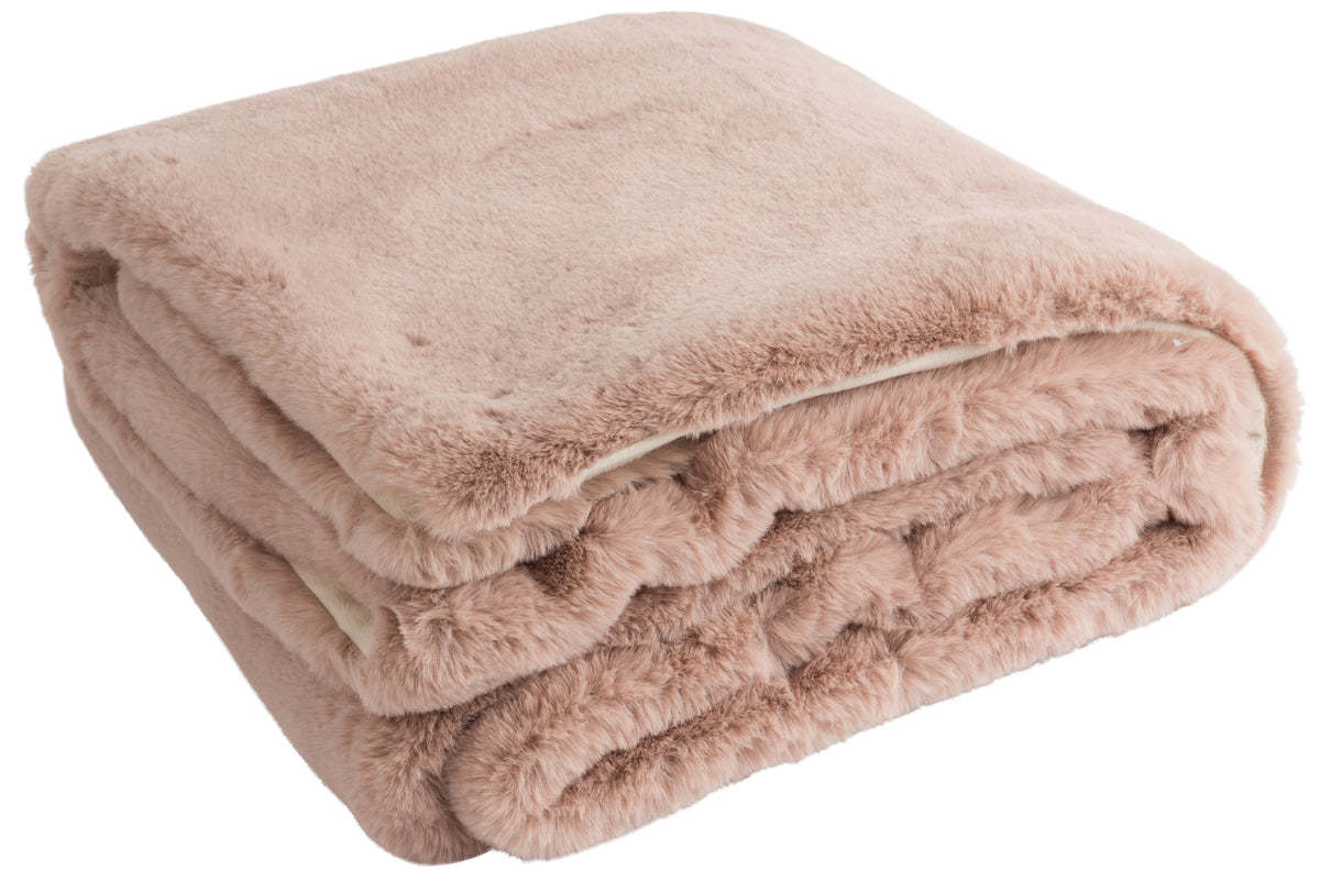 J-Line plaid Cutie - fleece deken – polyester – poederroze - 180 x 130 cm