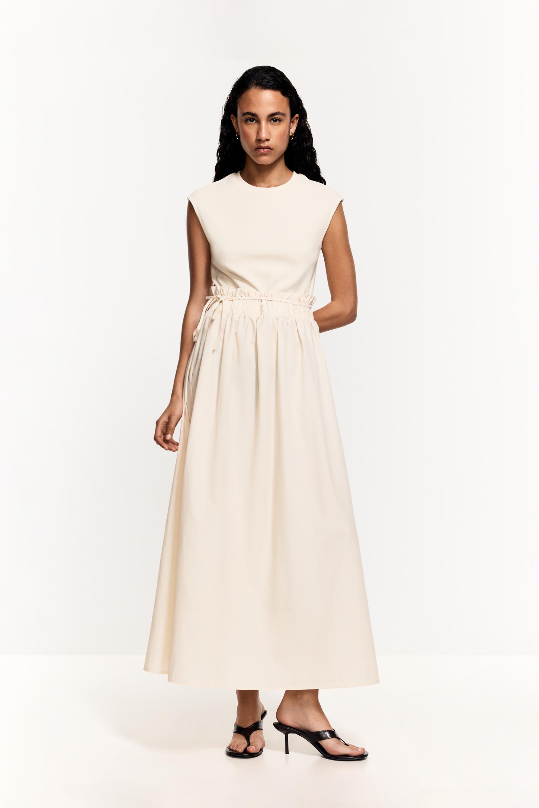 Vestido midi doble textura