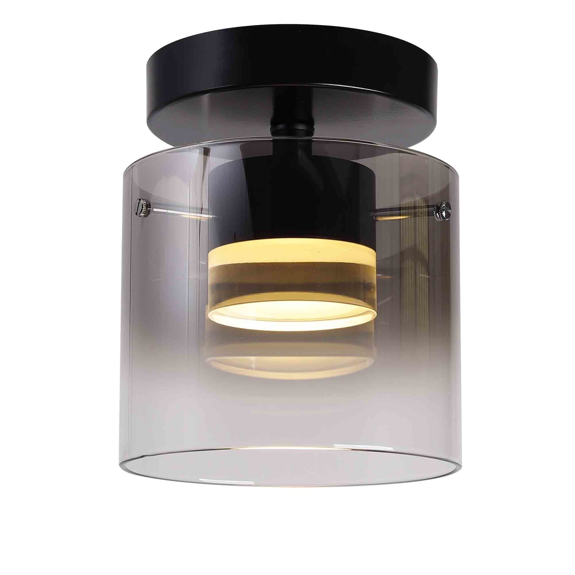 Highlight plafondlamp Salerno - 1 lichts - 16 x 19  cm - zwart
