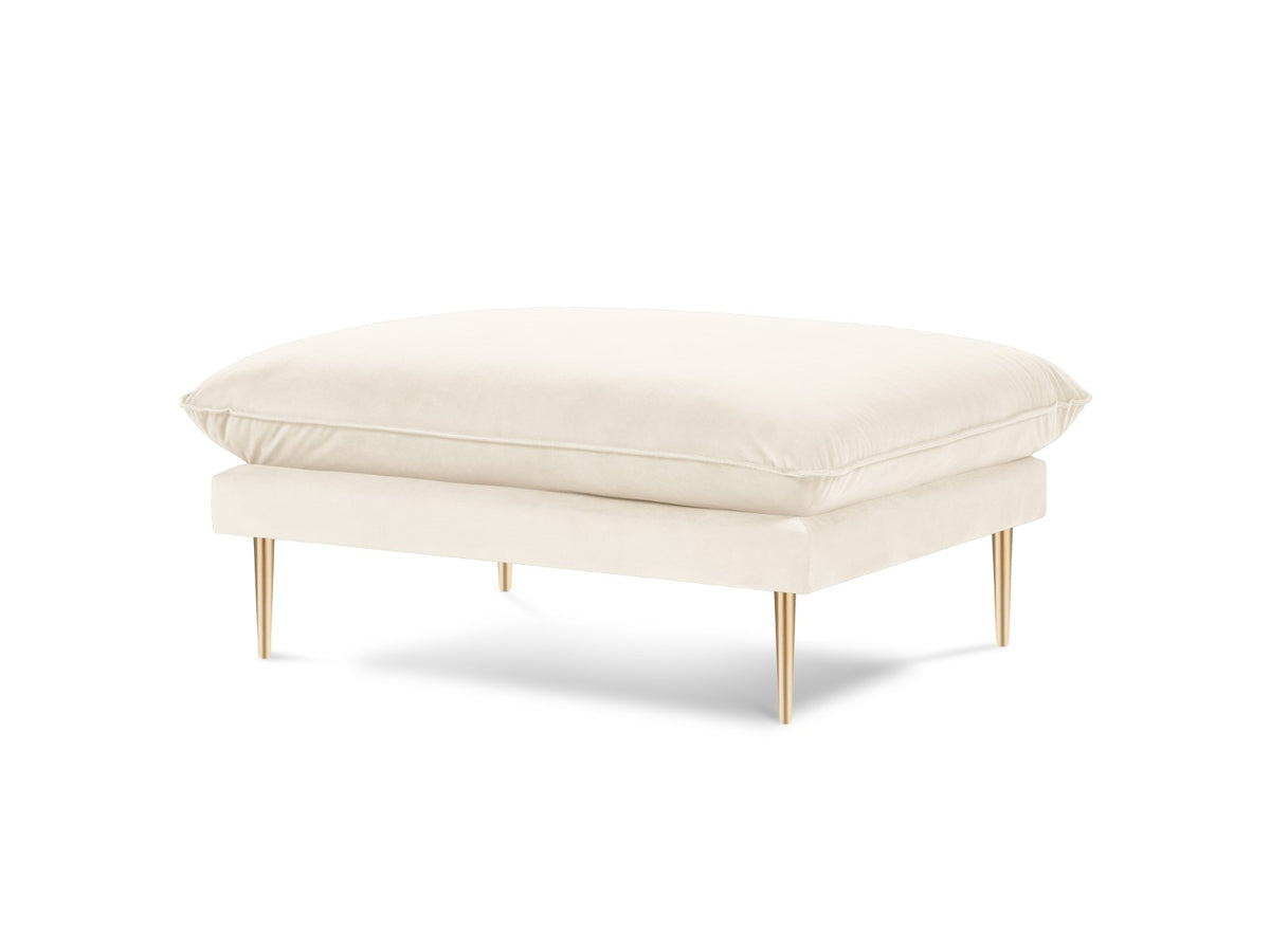 Cosmopolitan Design Poef Vienna flueel, lichtbeige - 73x93x43cm
