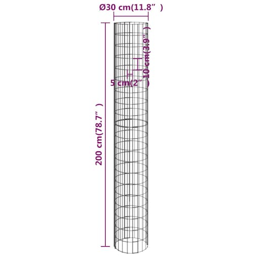NNEVL Circular Gabion Raised Beds 4 pcs &Oslash;30x50/100/150/200 cm