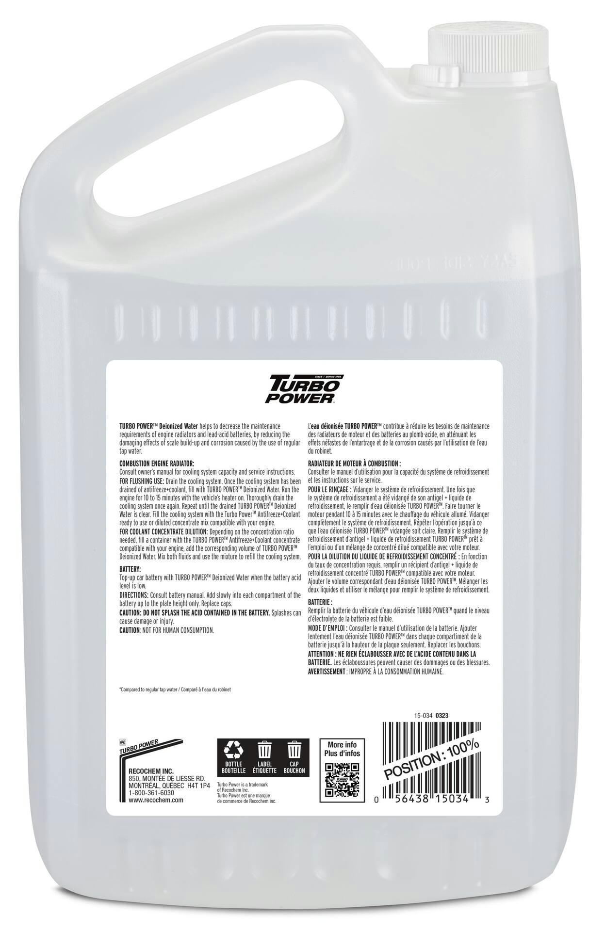 Turbo Power Deionized Water, 3.78-L