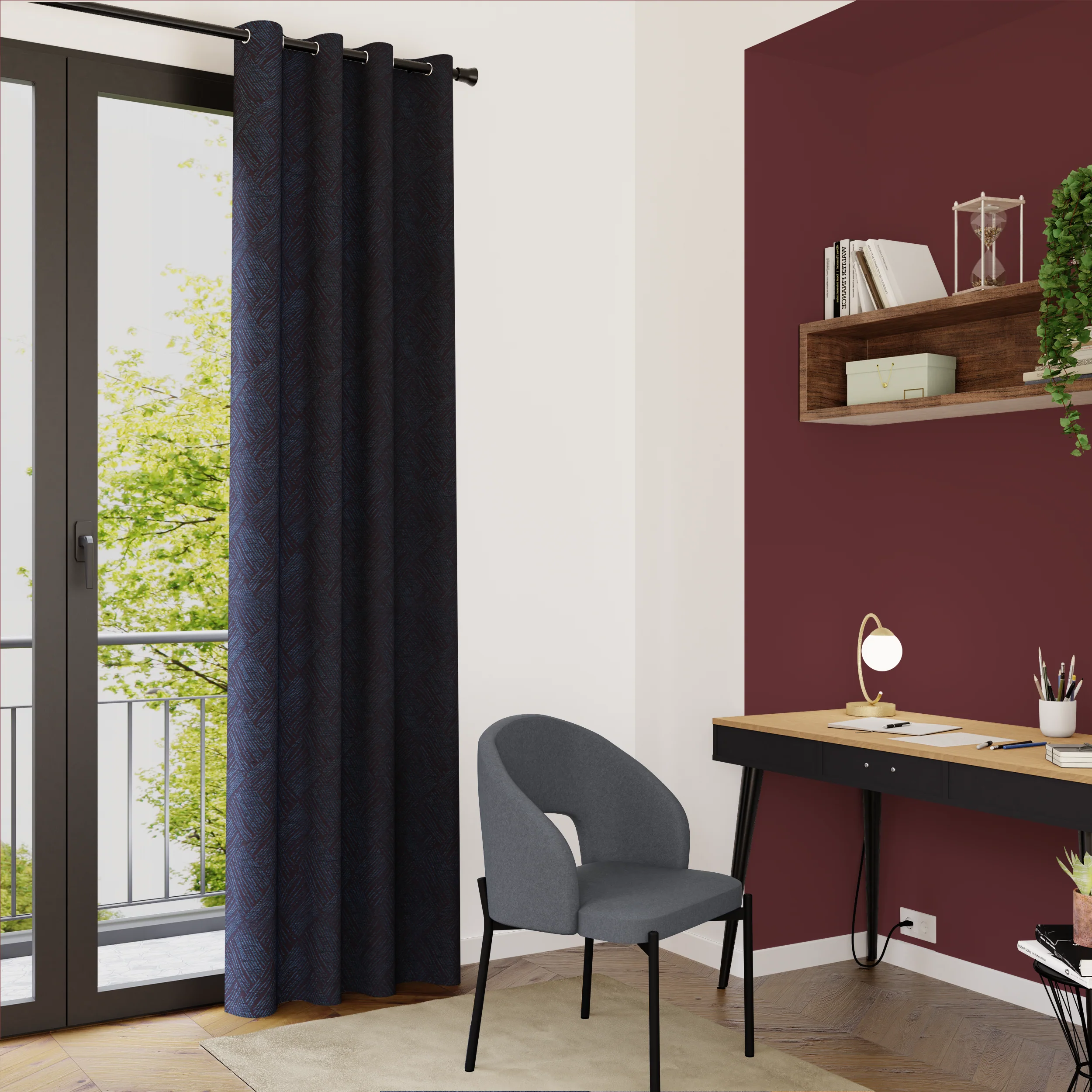 Rideau ASTRAKA coloris brun 140 x 260 cm