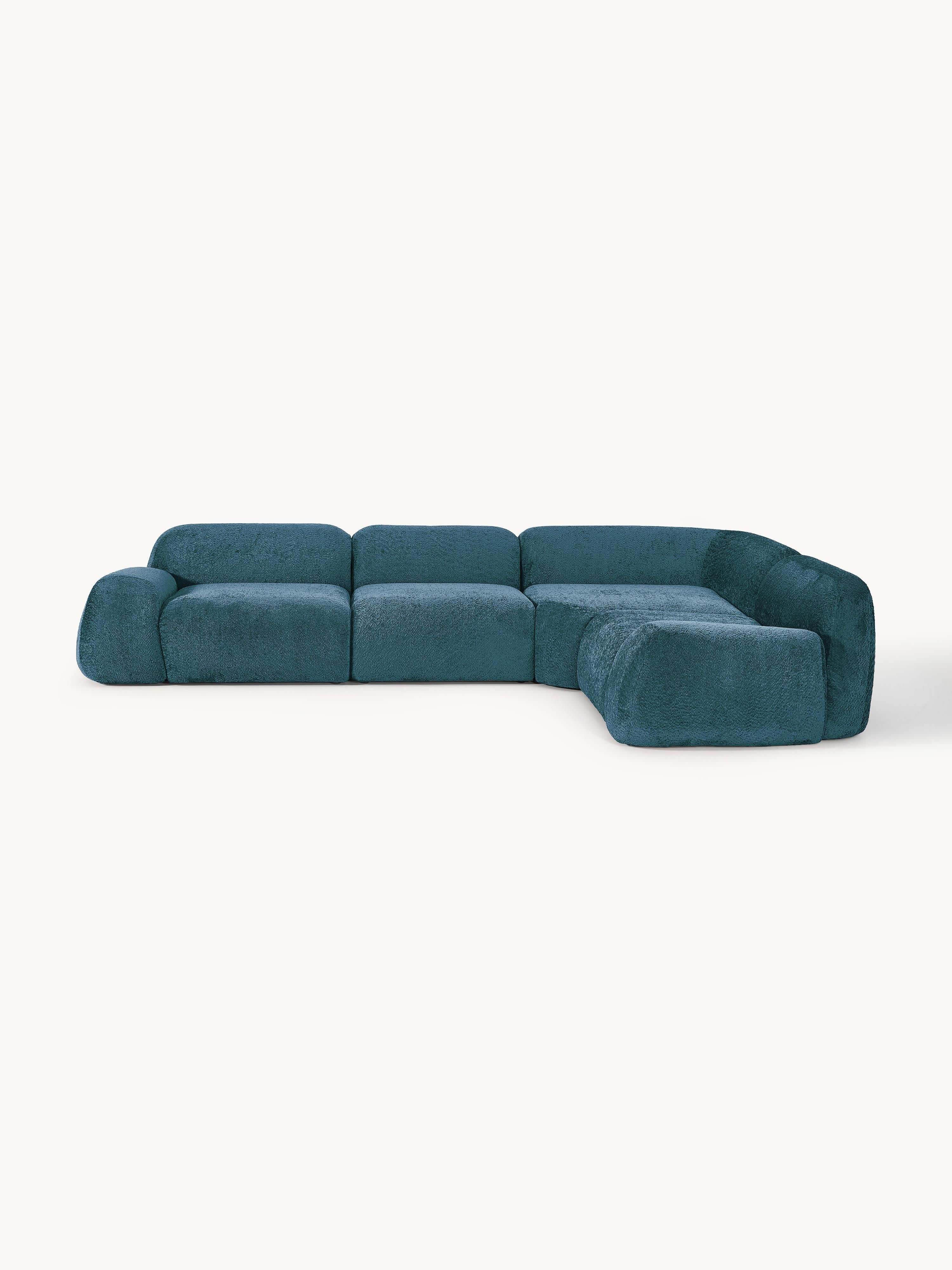 Modulares Teddy-Bouclé-Ecksofa Wolke (4-Sitzer)