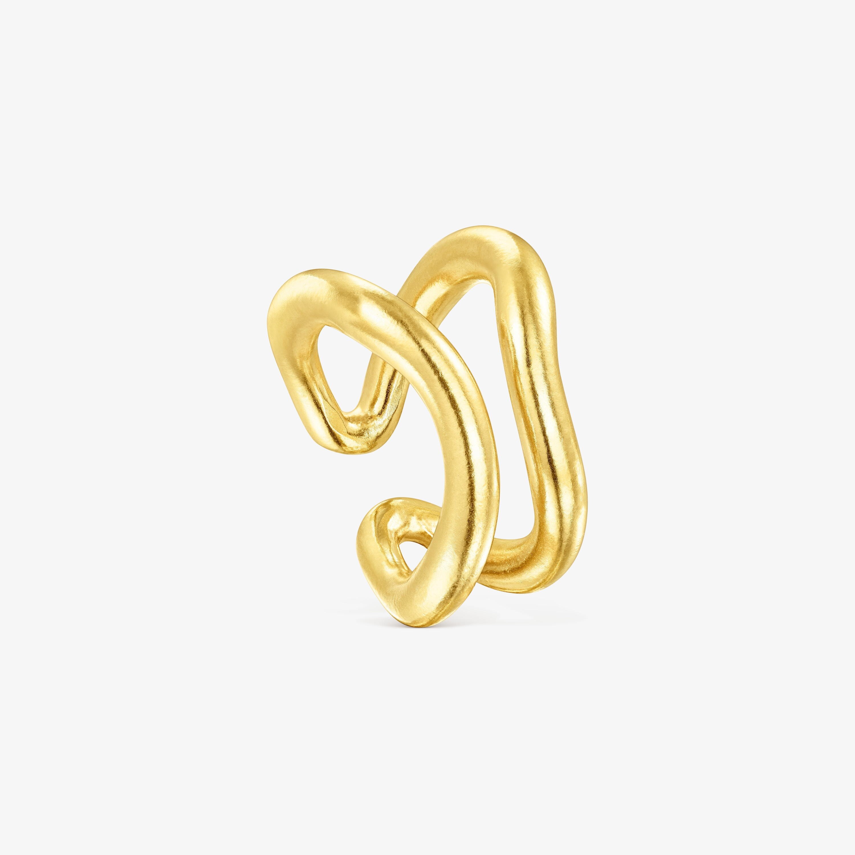 Anillo con baño de oro 18 kt sobre plata Hav