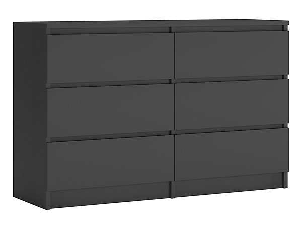 Commode 6 Tiroirs, Anthracite, 120 X 39 X 78 Cm