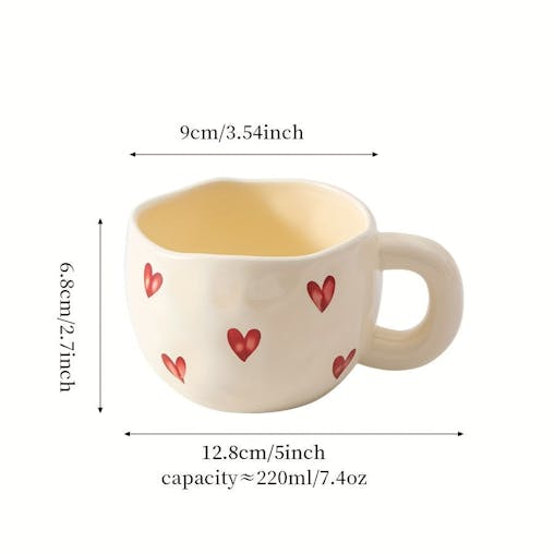 NNETM Love Heart Ceramic Mug for Coffee & Tea
