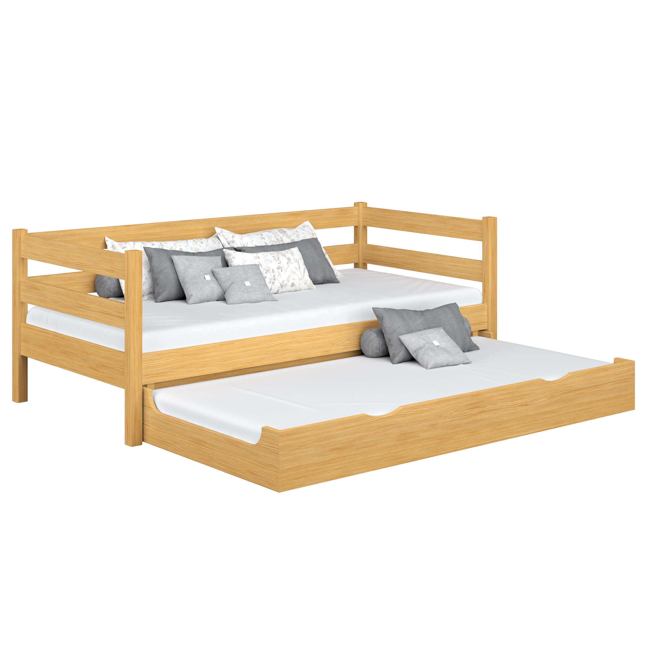 Drewniane łóżko sofa z szufladą na materac N01