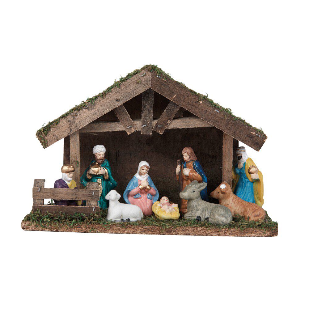 Crèche de No&euml;l et ses 6 santons