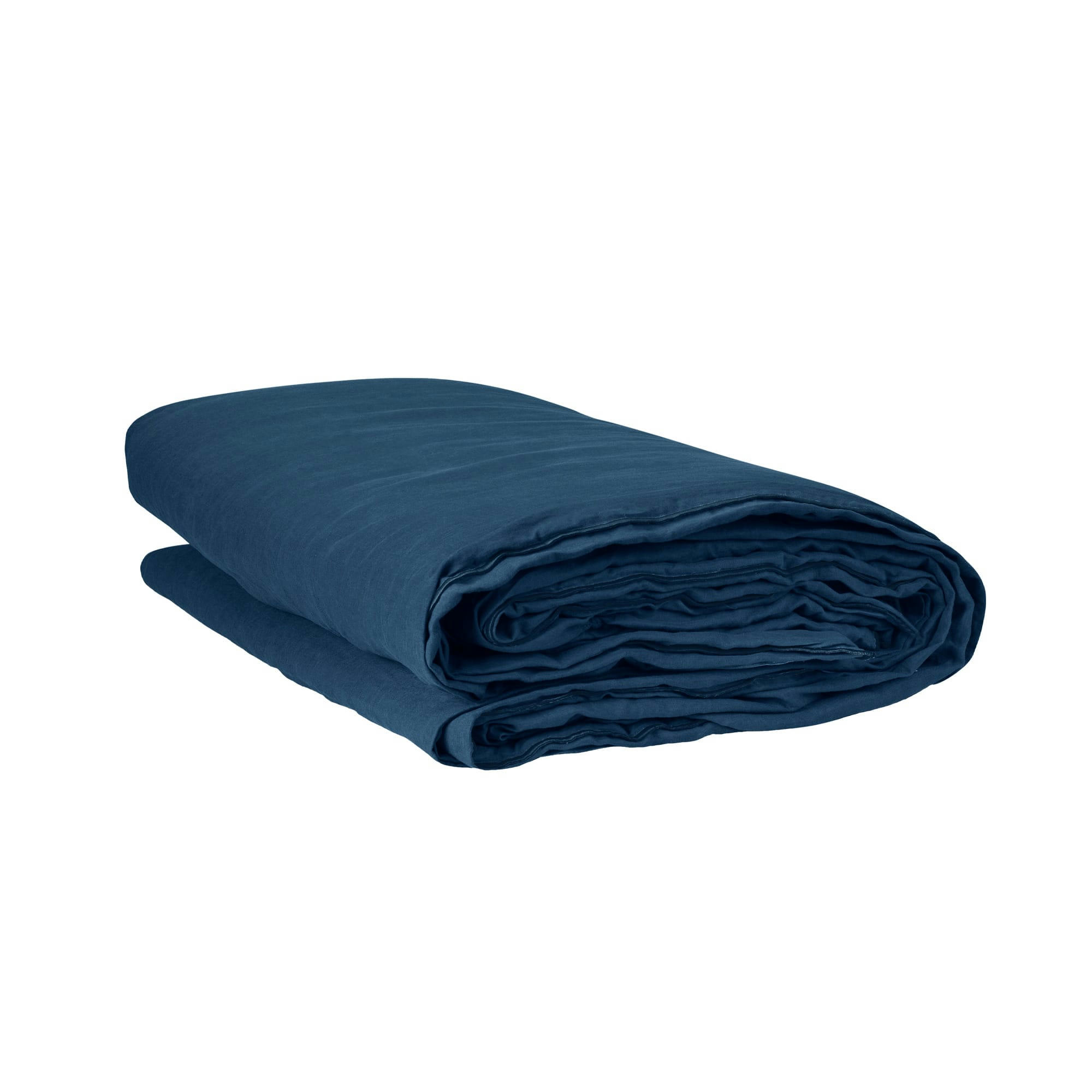 AUTOUR DU LIN - Couvre-lit en lin lavé 240x260cm Bleu Nuit