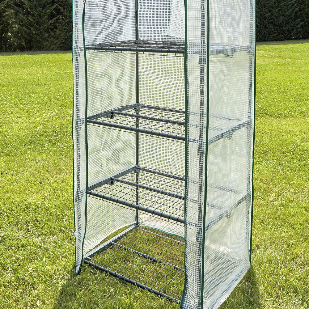 Serre 4 étages transparent et vert 69x49xH158cm 0,33m&sup2;