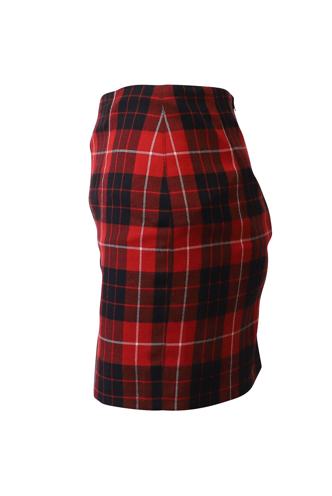 Jean Paul Gaultier Preloved Plaid Skirt in Red Wool