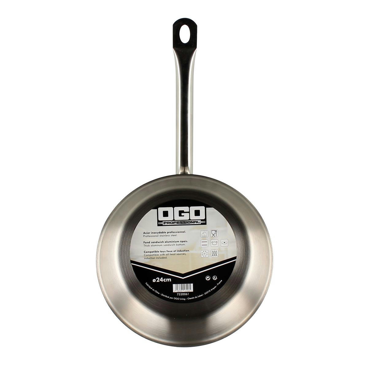 PROFESSIONNEL - Poêle en inox 24cm