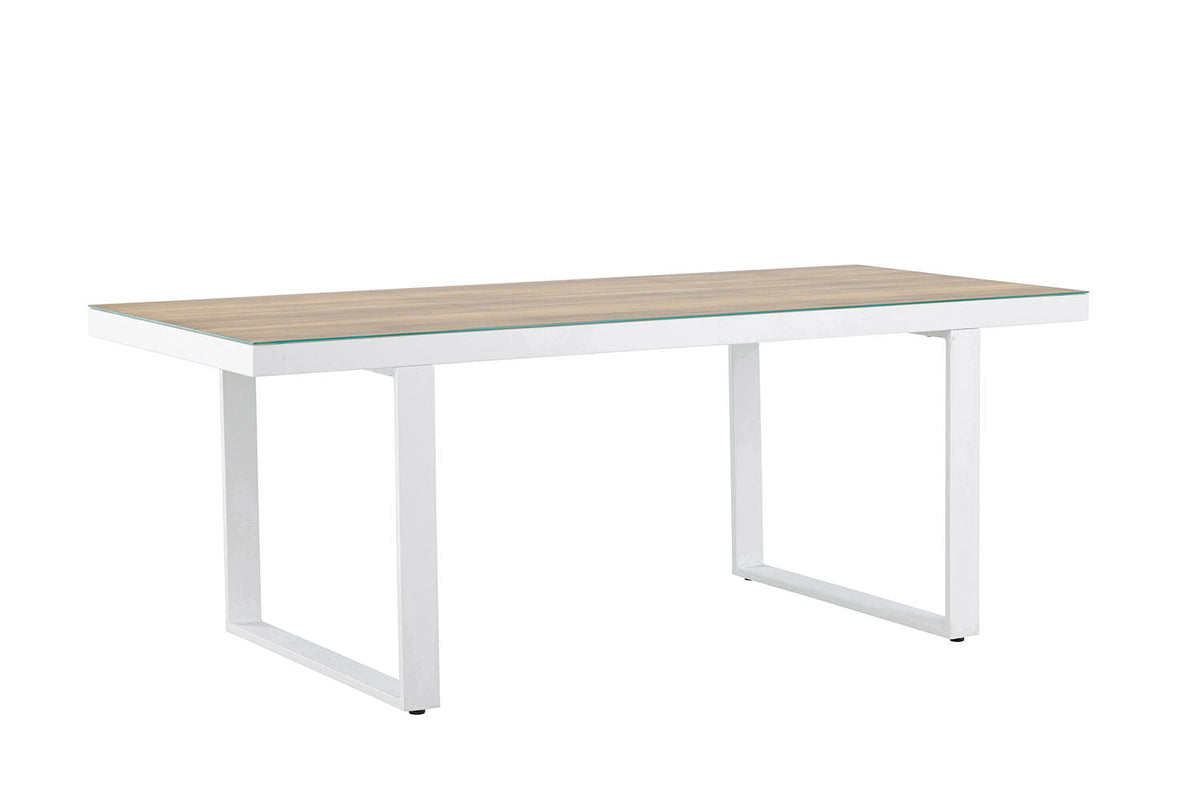 Rebellenclub Rechthoekige Tuintafel Solun - 200 x 90cm - Wit