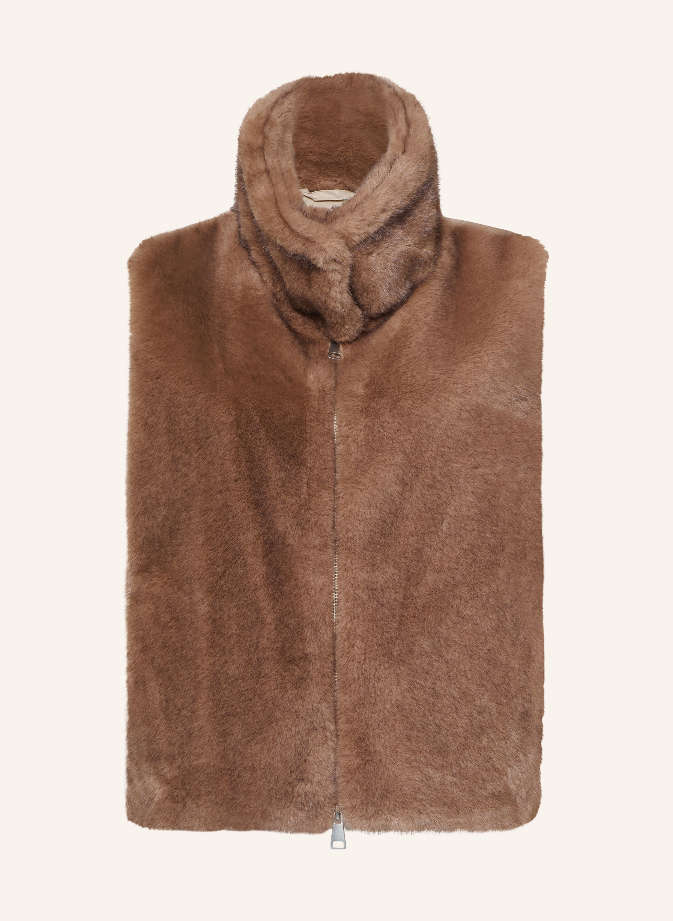 White Label Kunstfell-Weste im Materialmix