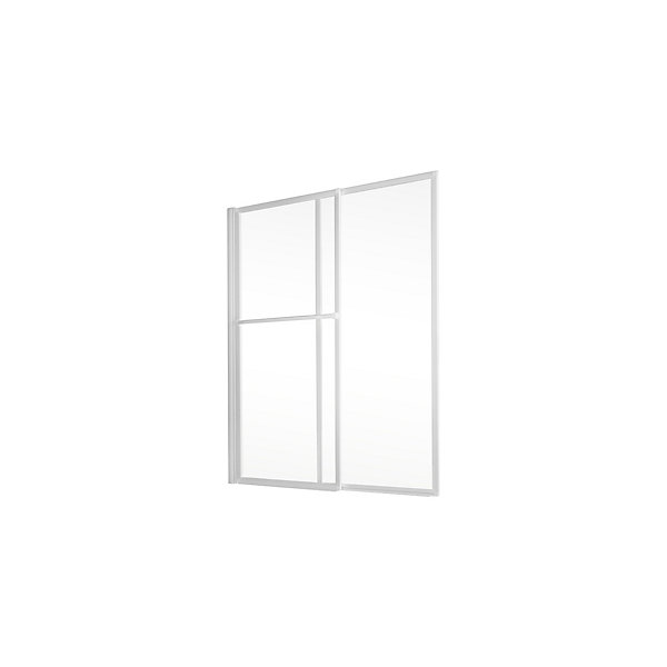 Pare-baignoire pivotant coulissant avec porte-serviettes H.140 x l.118 cm, blanc, Schulte