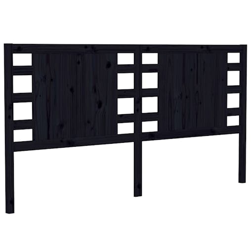 NNEVL Headboard Black 141x4x100 cm Solid Wood Pine