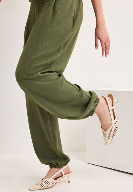 Womens Khaki Airflow Balloon Trousers