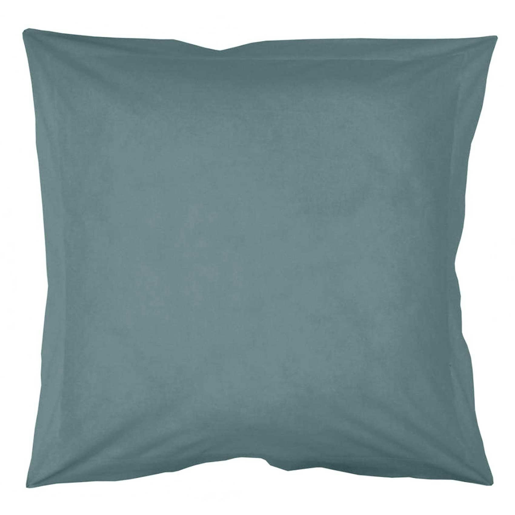 - Taie d'oreiller unie en coton bio vert tilleul 65x65 cm