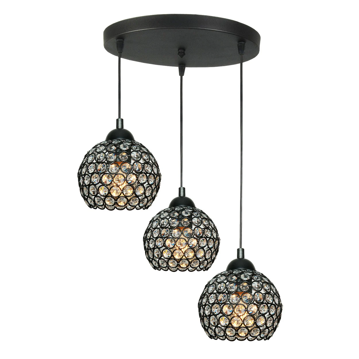 Lampa wisząca kaskada kryształkowe klosze EDYLIT 3xE27 KLAUDIA 13-721