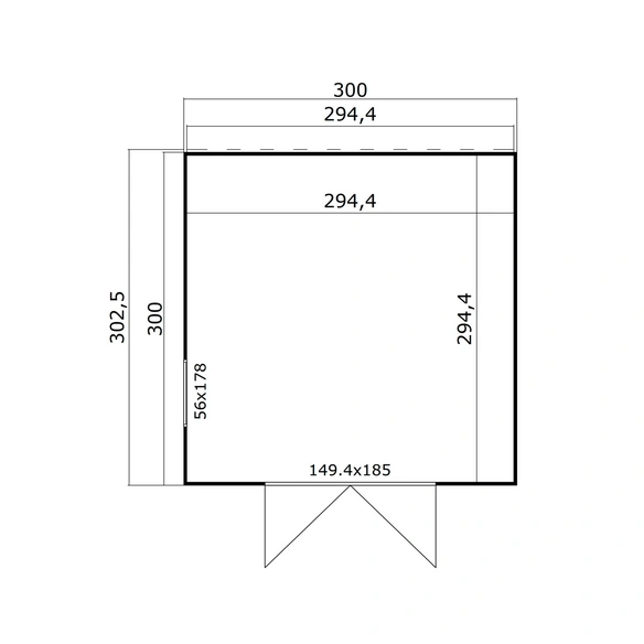 Gartenhaus »Palermo«, BxHxT: 300 x 222,3 x 300 cm, (Außenmaß inkl. Dachüberstand), grüngrau