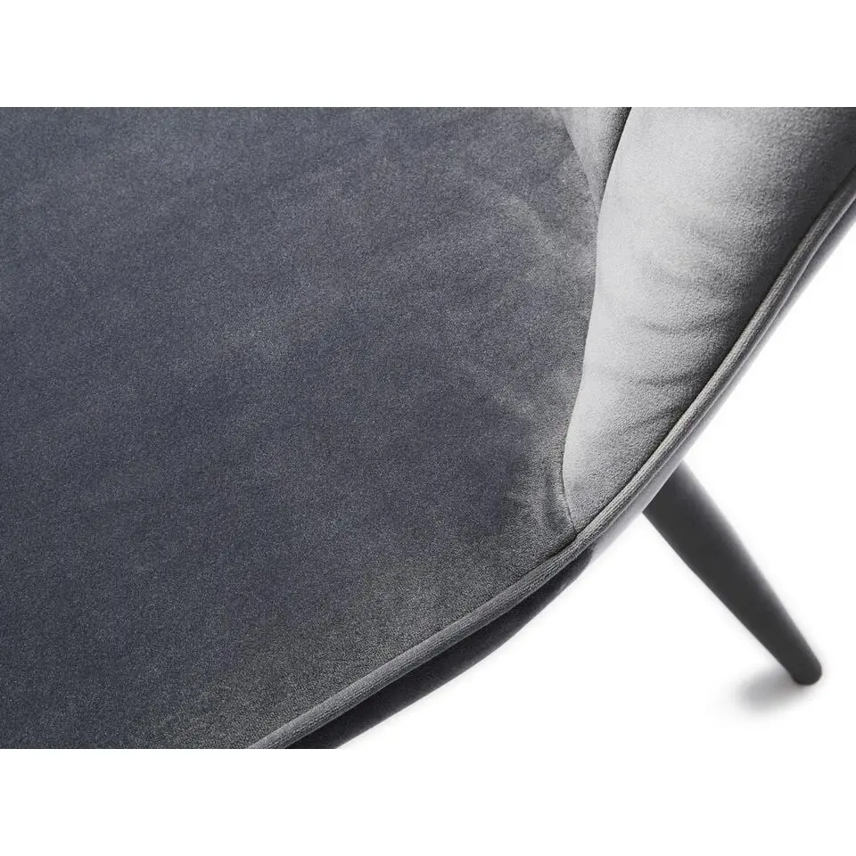 Eetkamerstoel Velvet - Grijs - Zithoogte 49,5cm - Stoel Hudson - Set van 2