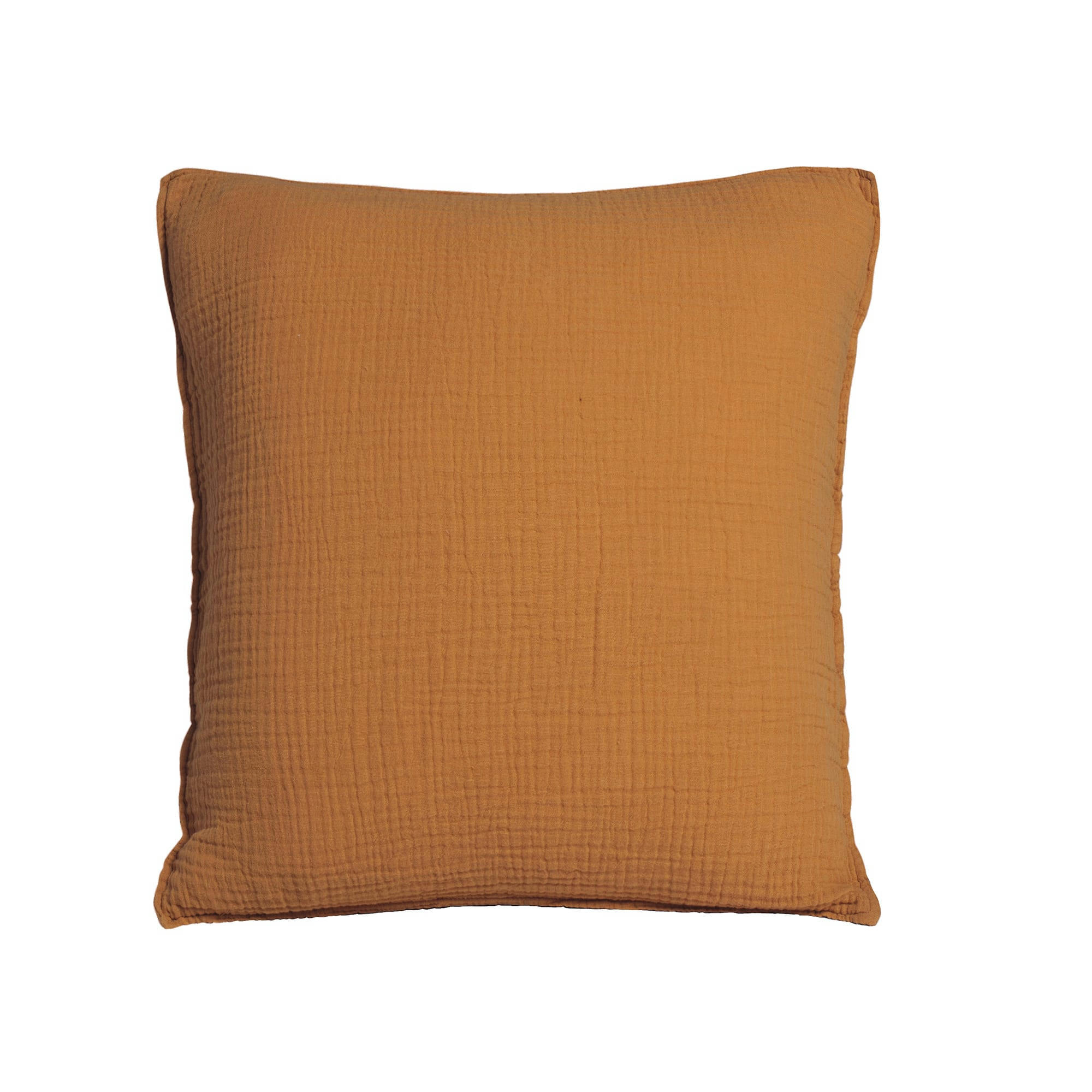 SIMPLEMENT GAUFRÉ - Taie d'oreiller en gaze de coton 65x65cm Curcuma