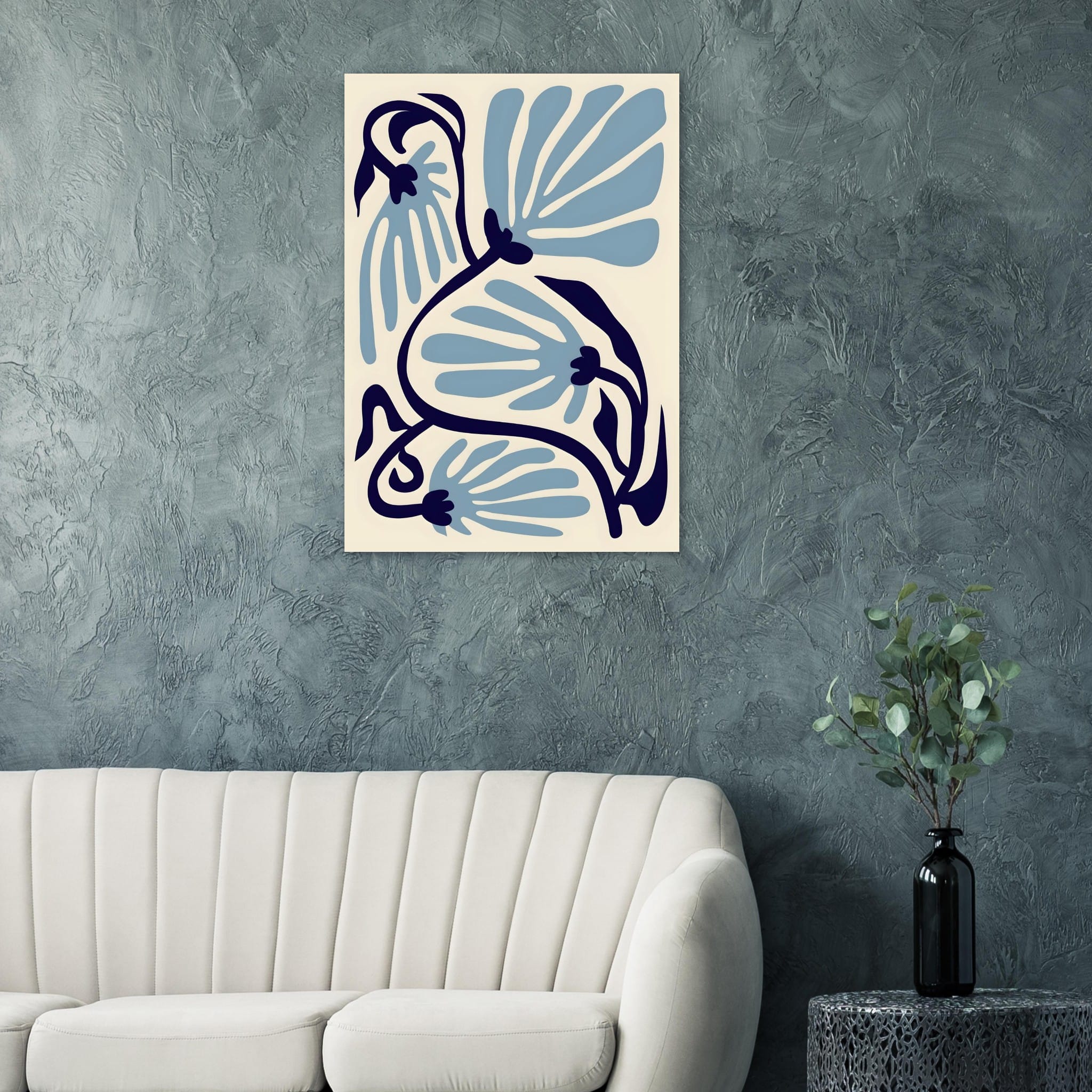 Artfulprints Poster Matisse – Ode to a turquoise flower  - 70x100 cm - Turquoise