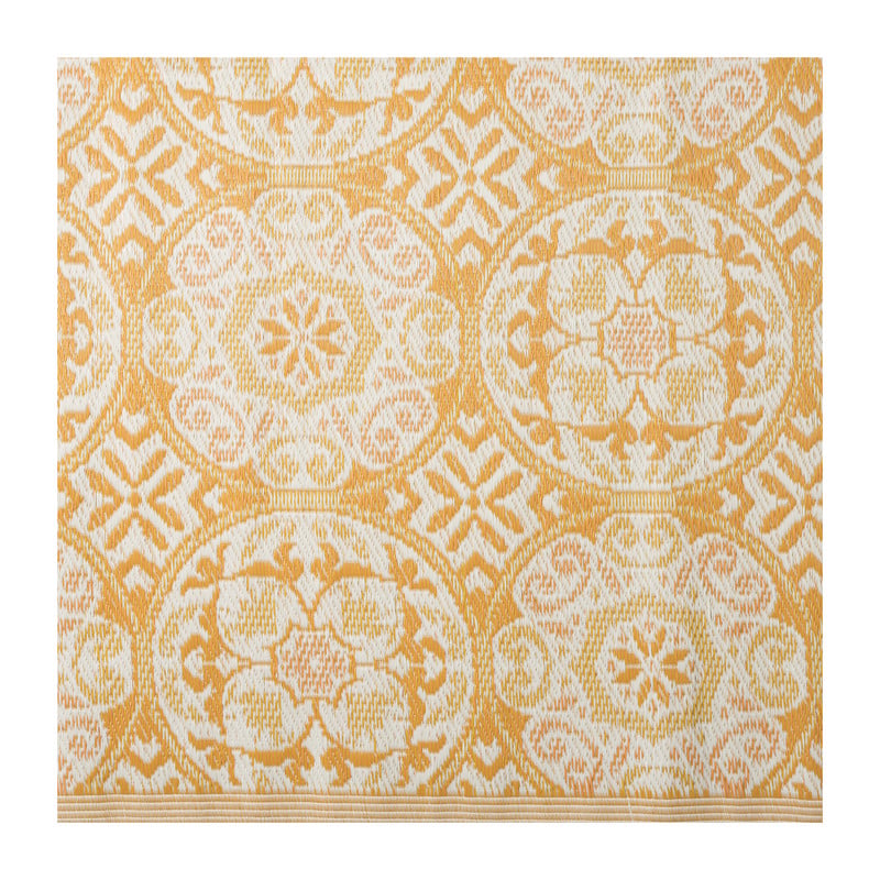 Buitenkleed cirkels - geel/oranje - 120x180 cm