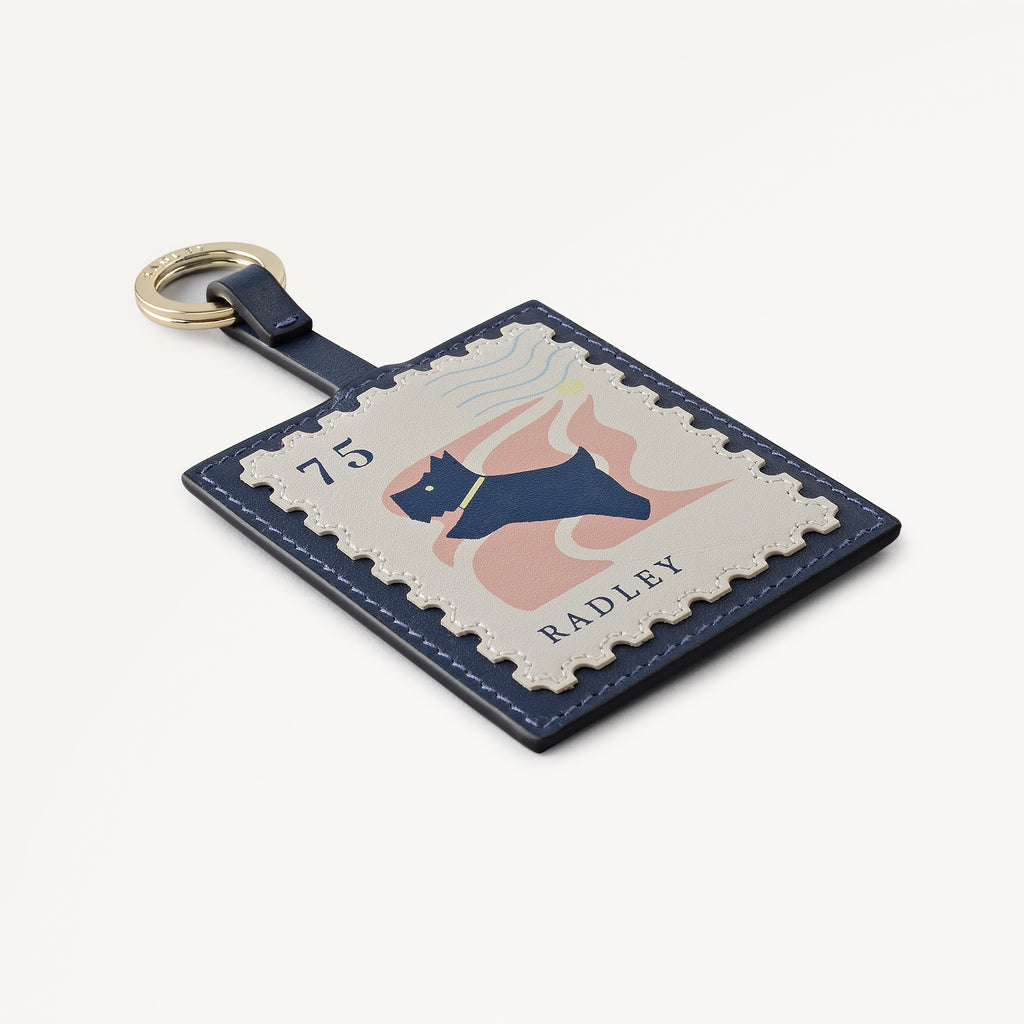 LUGGAGE LANE LEATHER KEYRING NAVAL