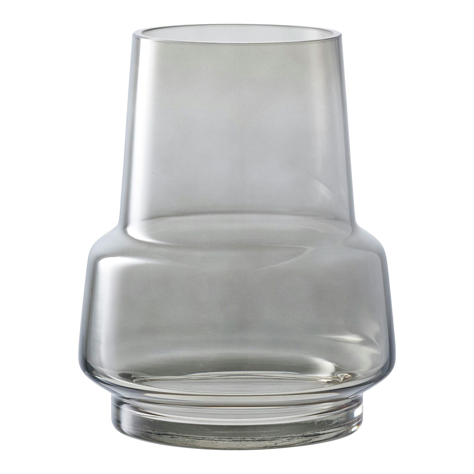 Vase en verre fumé gris