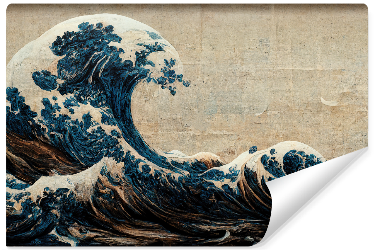 Fototapeta FALE Ocean Japoński Styl Vintage 90x60cm
