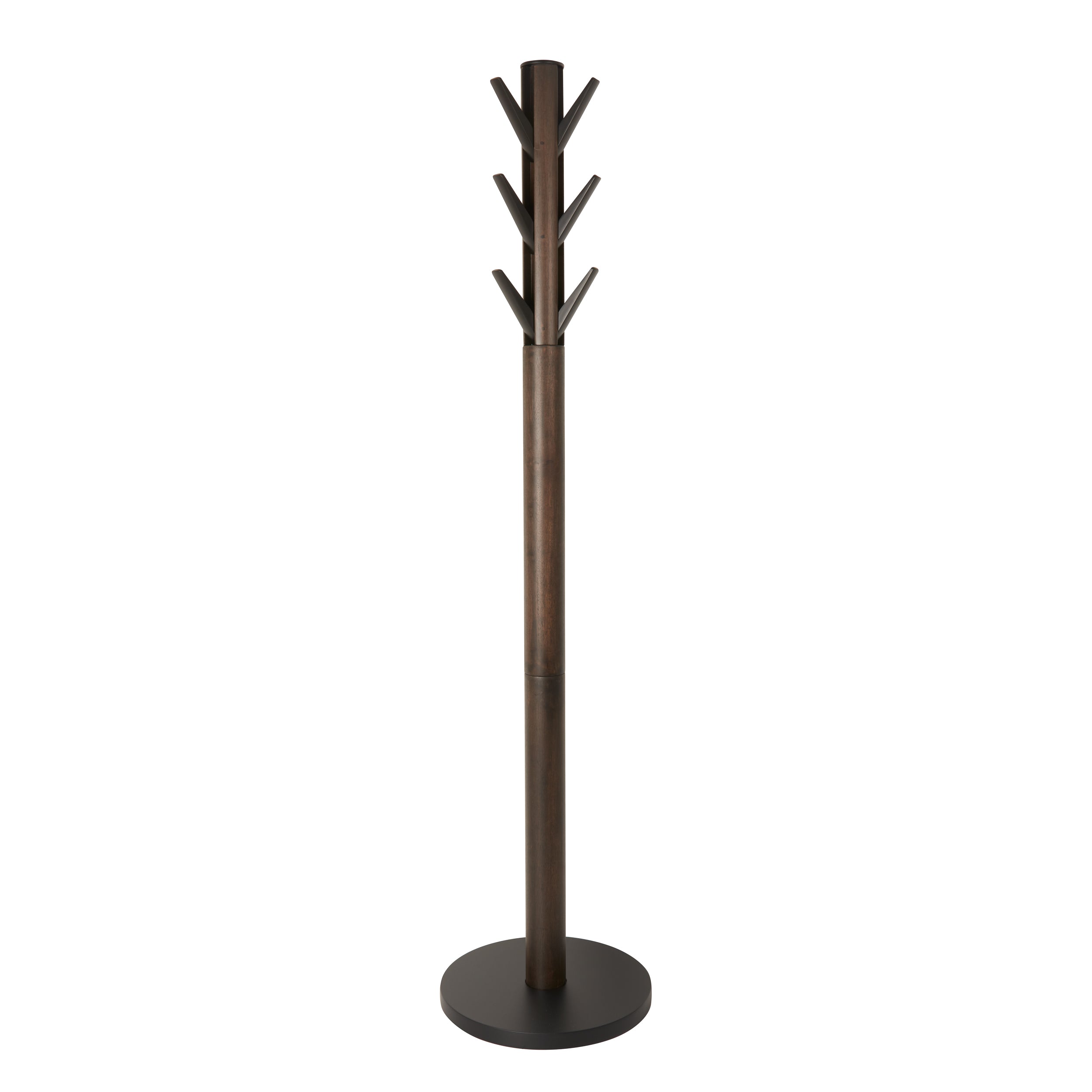 Umbra kapstok met 9 neerklapbare haken Flapper - 40 x 40 x 168 cm - Zwart/walnoot