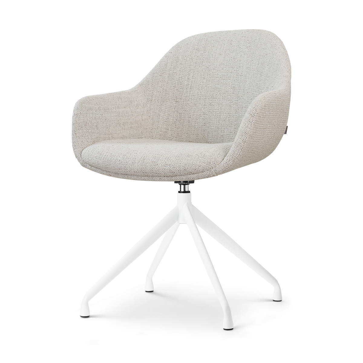 Nolon Nola-Mae Eetkamerstoel Beige Gemêleerd - Draaibaar Wit Onderstel