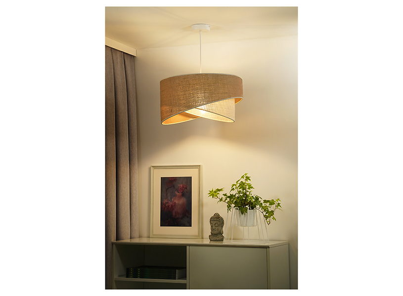 Lampa wisząca Yute Cello tkaninowa beżowa