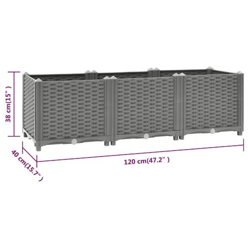 NNEVL Raised Bed 120x40x38 cm Polypropylene
