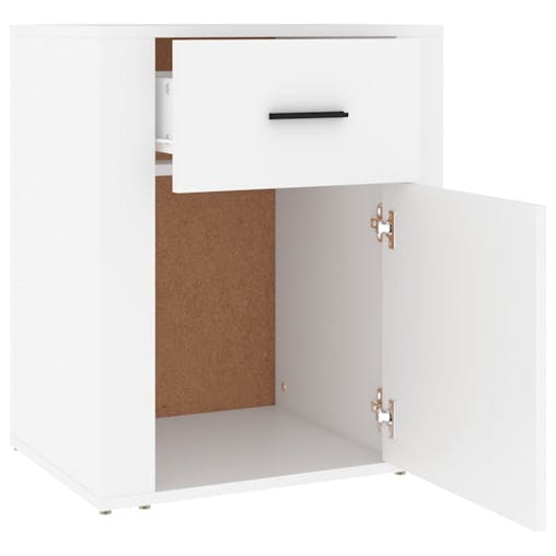 NNEVL Bedside Cabinet White 50x36x60 cm Engineered Wood