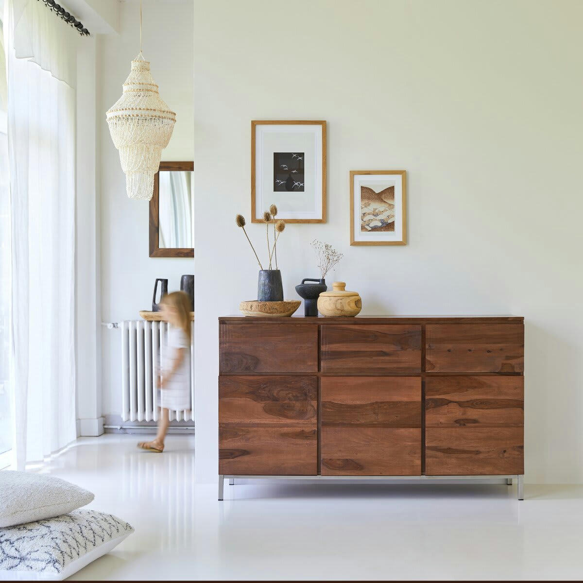 NOVA - Buffet en palissandre massif 155 cm
