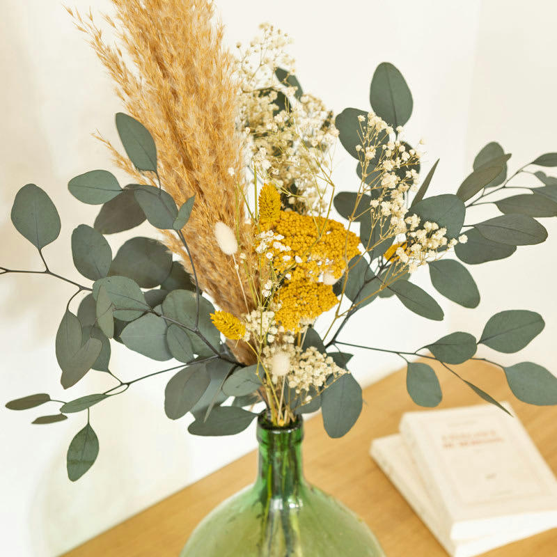- Bouquet de fleurs séchées pour dame jeanne achillea jaune