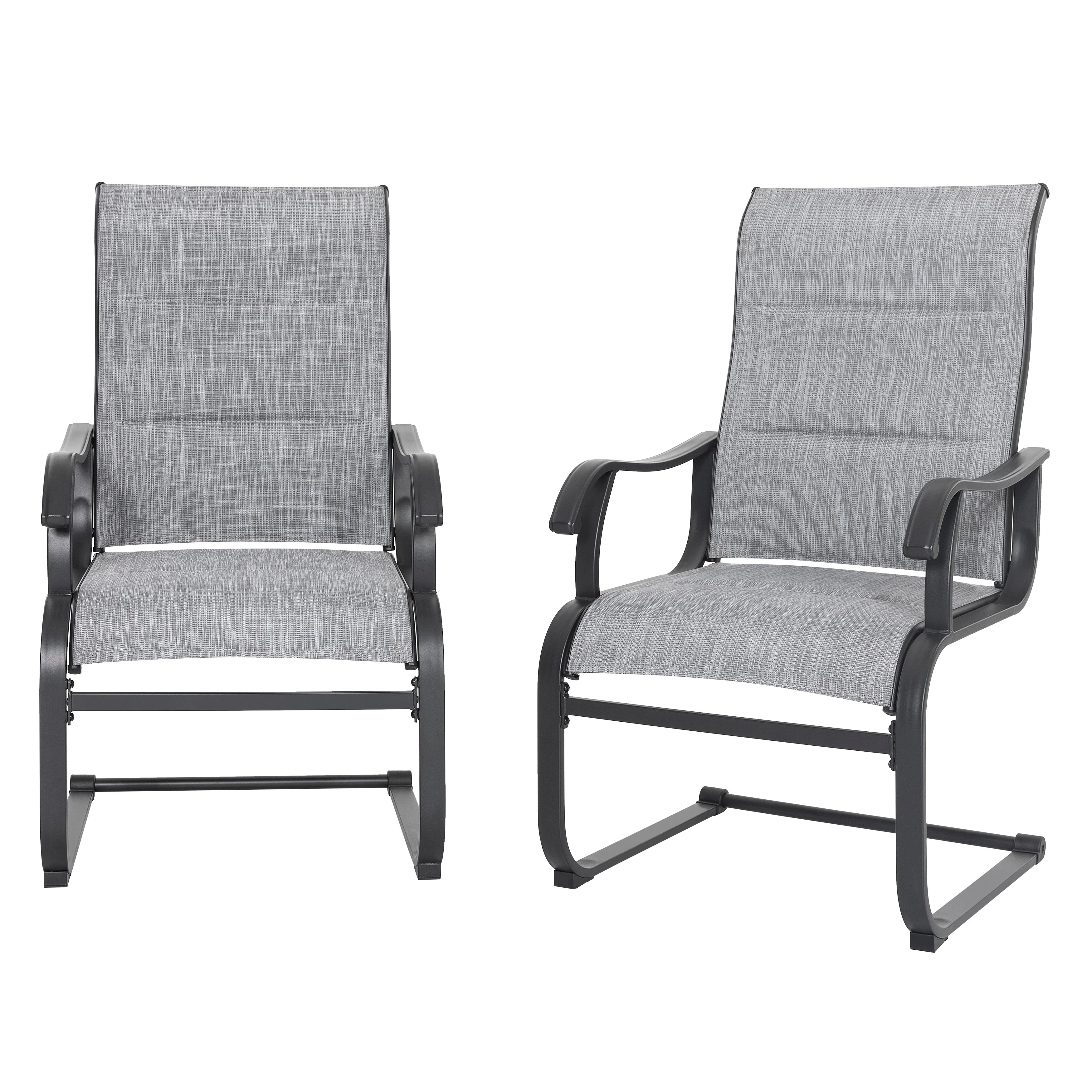 Outdoor Patio Dining Chairs, Breathable Textilene, Iron Frame